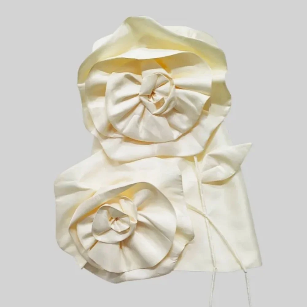 Sierra Darien Voluminous Flower Design Strapless Dress - Ivoire/Ivory S/M, NEW ✨ - Picture 5 of 12